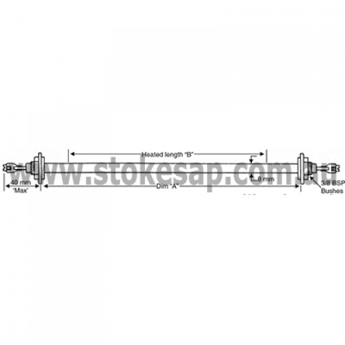 STRAIGHT LENGTH ELEMENT BRASS BUSH 1500W 1295MM