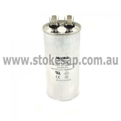 MOTOR RUN CAPACITOR 35 UF 450V 2 PIN ROUND TYPE