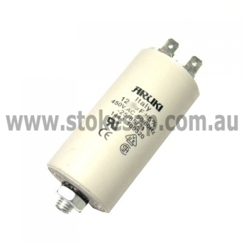 MOTOR RUN CAPACITOR 12.5 UF 450V 2 PIN ROUND TYPE