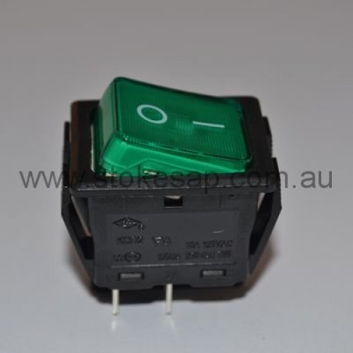 GREEN ILLUMINATED ROCKER SWITCH DPST