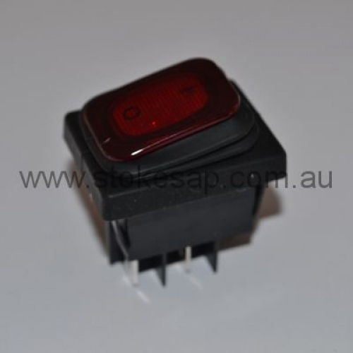 RED ILLUMINATED SWITCH SPLASHPROOF DPST