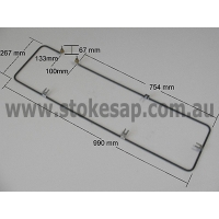 BAIN MARIE ELEMENT 2700W 990 X 270MM