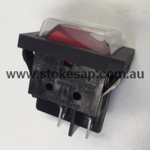 SWITCH DPST RED ILLUM ROCKER SPLASH GUARD